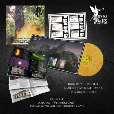 Abigor - Verwüstung / Invoke the Dark Age LP (Transparent Fire Colored Vinyl)